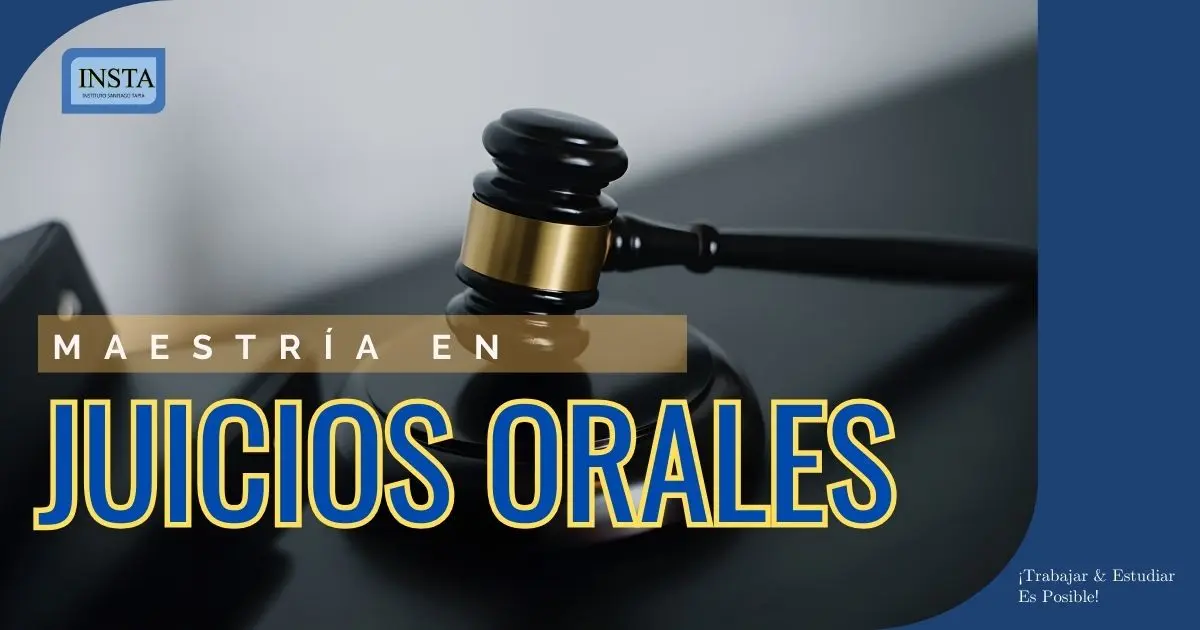 Gavel sobre madera, programa de Maestría en Juicios Orales del Instituto Santiago Tapia.